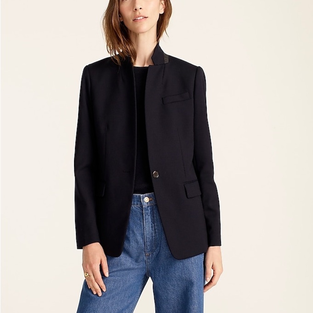 Jcrew Regent blazer in wool flannel Size 2 in Navy